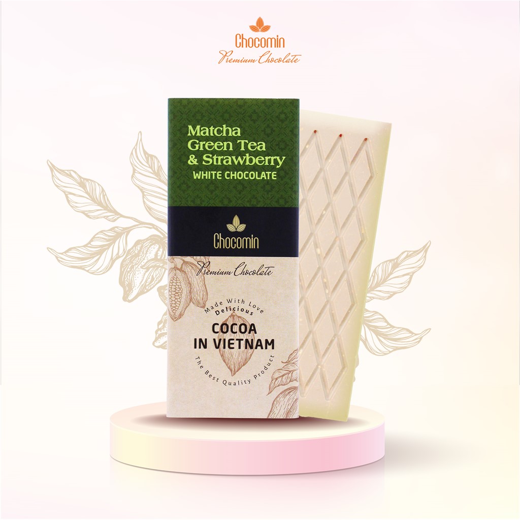 Picture of MATCHA GREENTEA & STRAWBERRY - WHITE CHOCOLATE